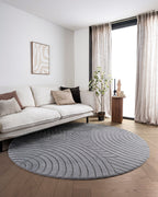 Tapis rond Japandi - Ovara Zenith Gris