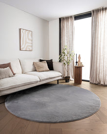 Tapis rond Japandi - Ovara Plano Gris