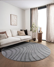 Tapis rond Japandi - Ovara Maris Gris