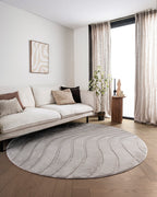 Tapis rond Japandi - Ovara Maris Taupe