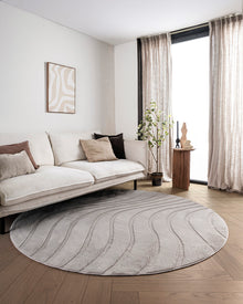 Tapis rond Japandi - Ovara Maris Taupe