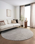 Tapis rond Japandi - Ovara Zenith Taupe