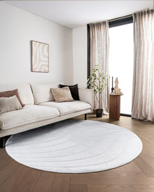 Tapis rond Japandi - Ovara Maris Blanc cassé