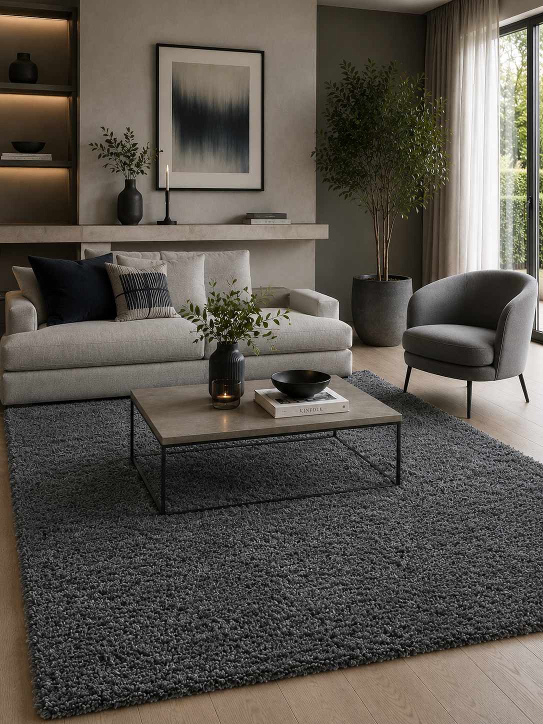 Tapis Shaggy à poils longs - LIFE 1500 GRIS
