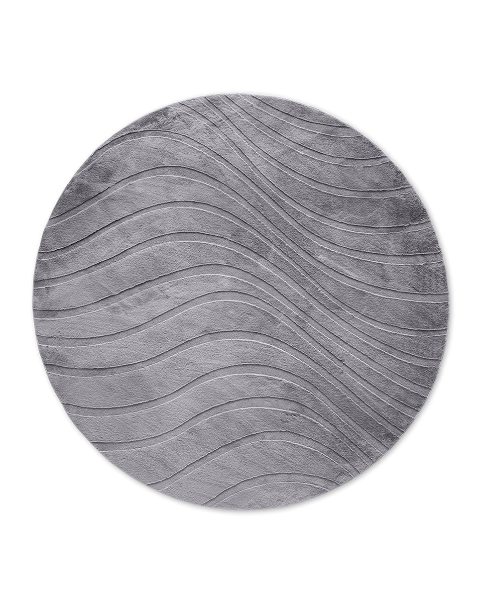 Tapis rond Japandi - Ovara Maris Gris