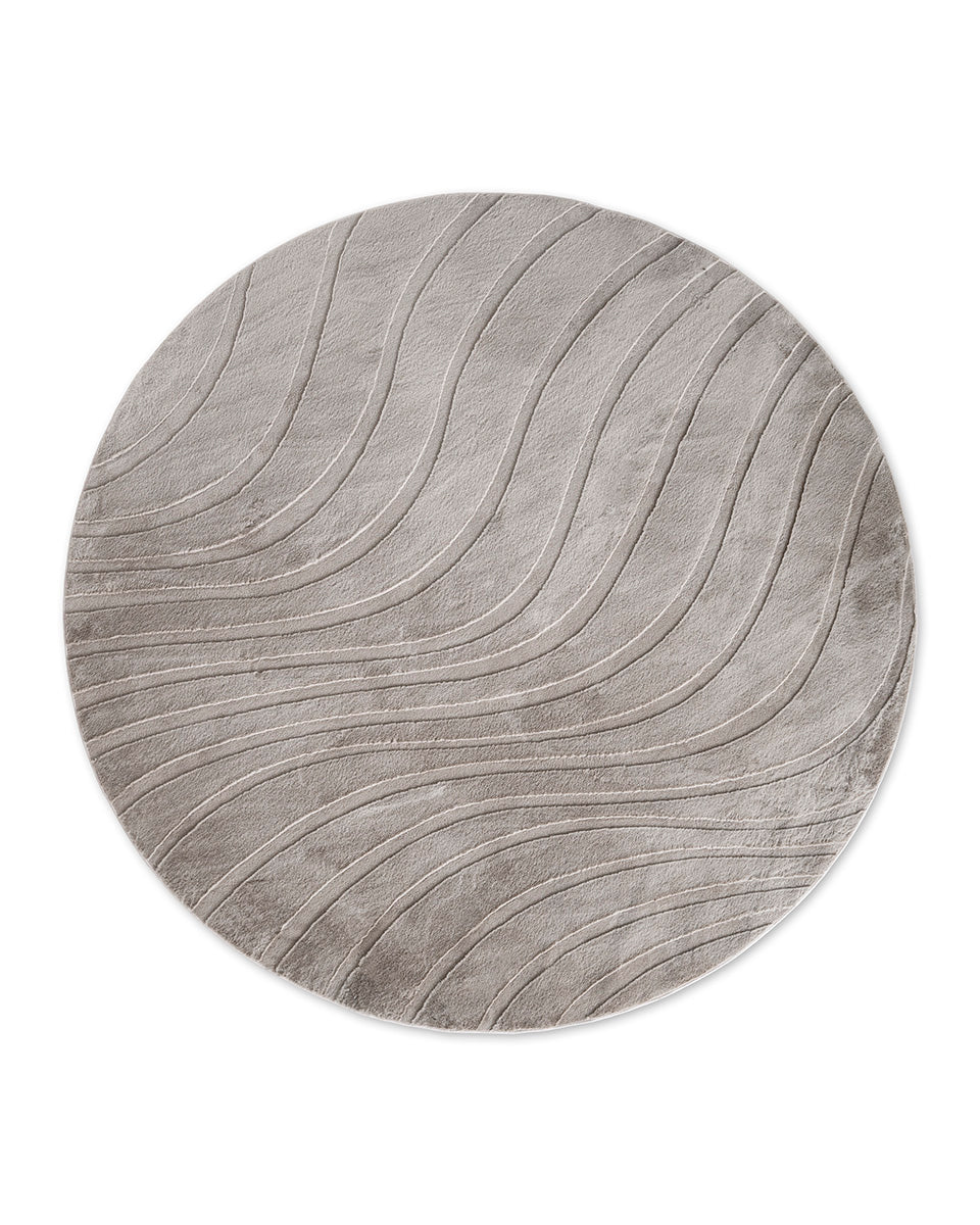 Tapis rond Japandi - Ovara Maris Taupe