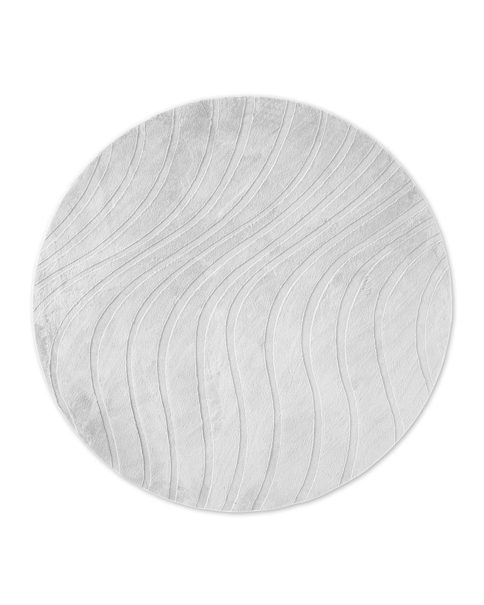 Tapis rond Japandi - Ovara Maris Blanc cassé