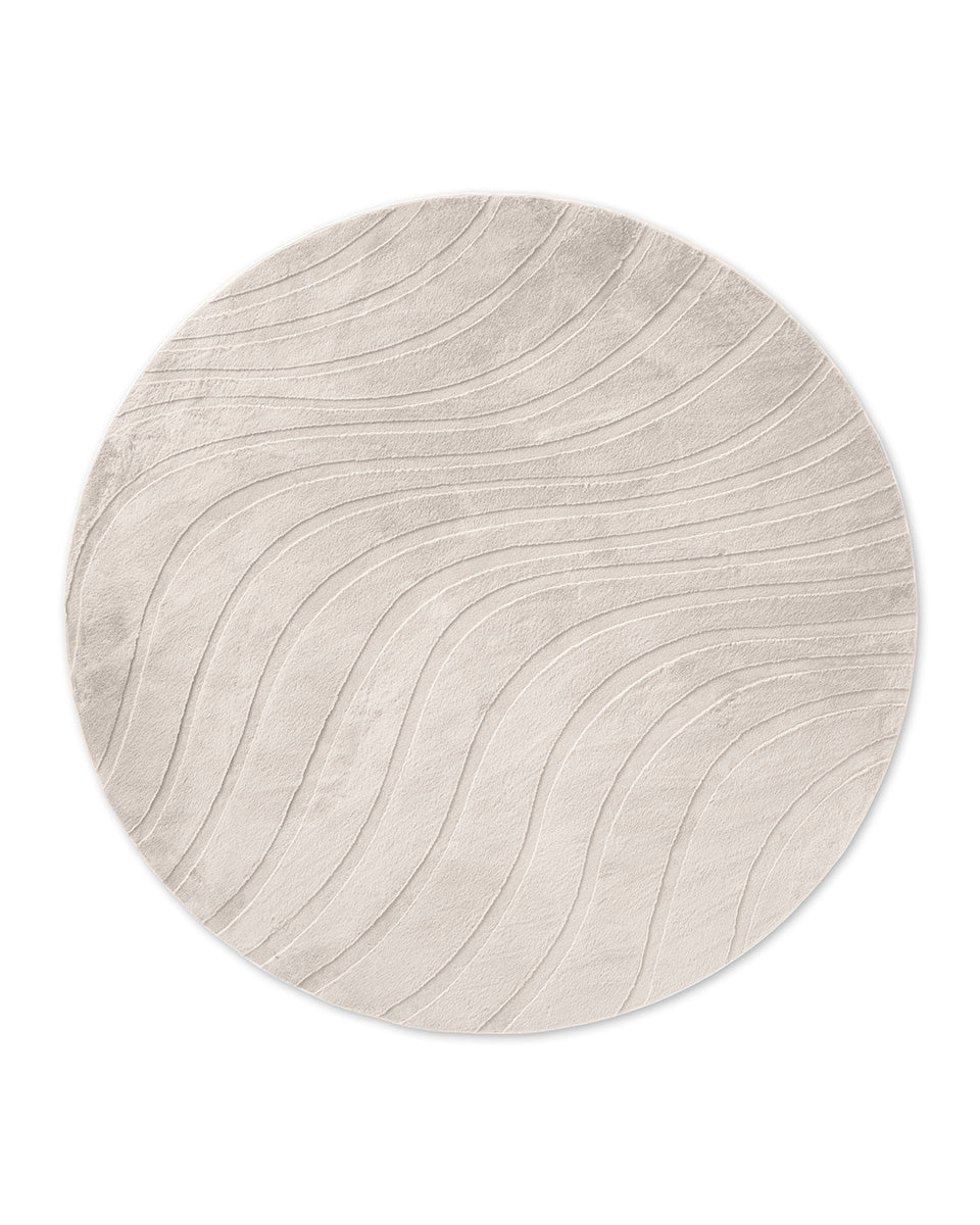 Tapis Japandi Rond - Ovara Maris Beige