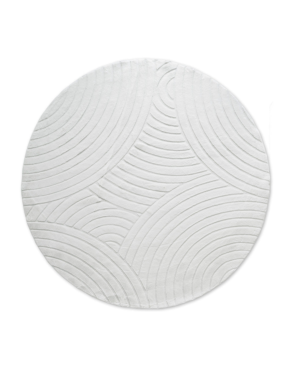 Tapis rond Japandi - Ovara Zenith Blanc cassé