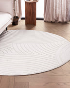 Rond Japandi Vloerkleed - Ovara Zenith Beige