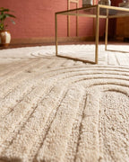 Tapis rond Japandi - Linea Curve Crème