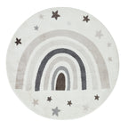 Kinder Vloerkleed - Rond Rainbow Wit