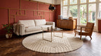 Tapis rond Japandi - Linea Curve Crème