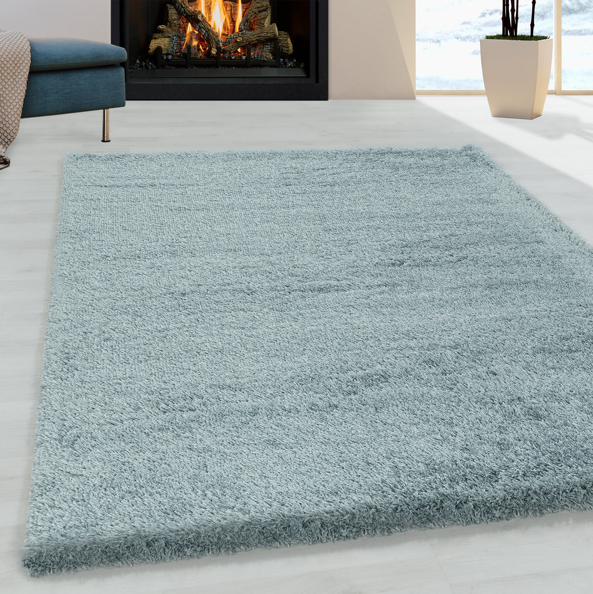 Tapis à poils longs - FLUFFY 3500 BLEU