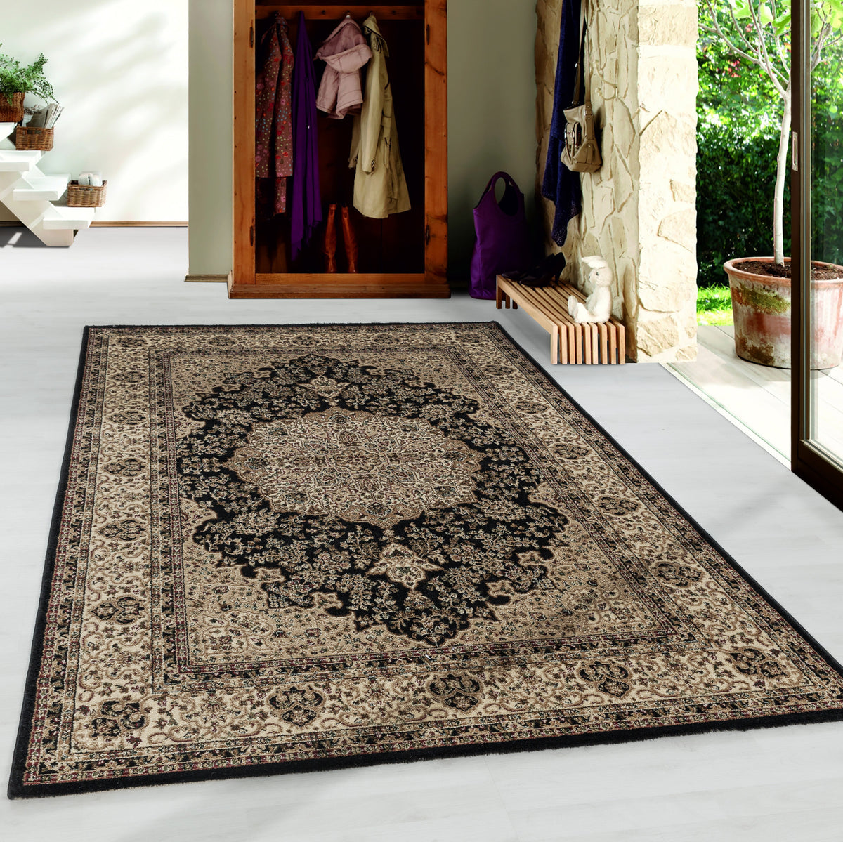 Tapis vintage - KASHMIR 2608 BLACK