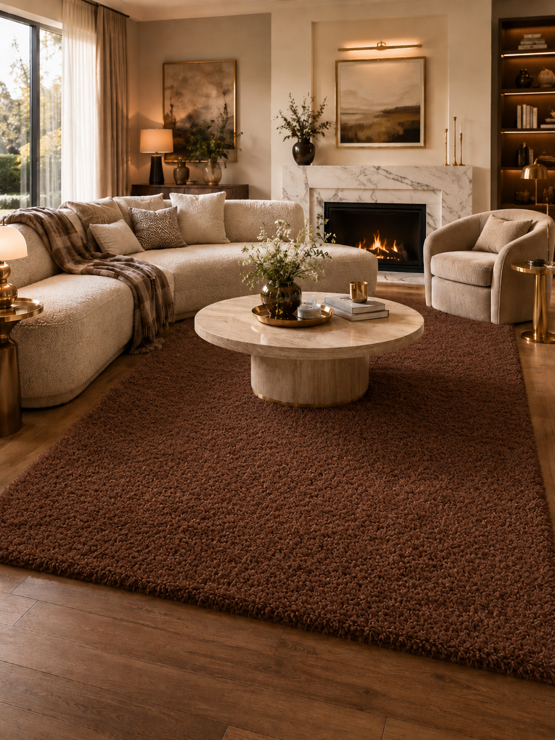 Tapis Shaggy à poils longs - LIFE 1500 BROWN