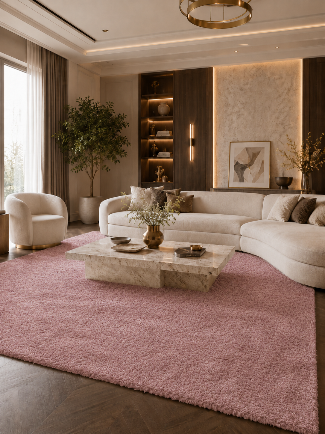 Tapis à poils longs - FLUFFY 3500 ROSE