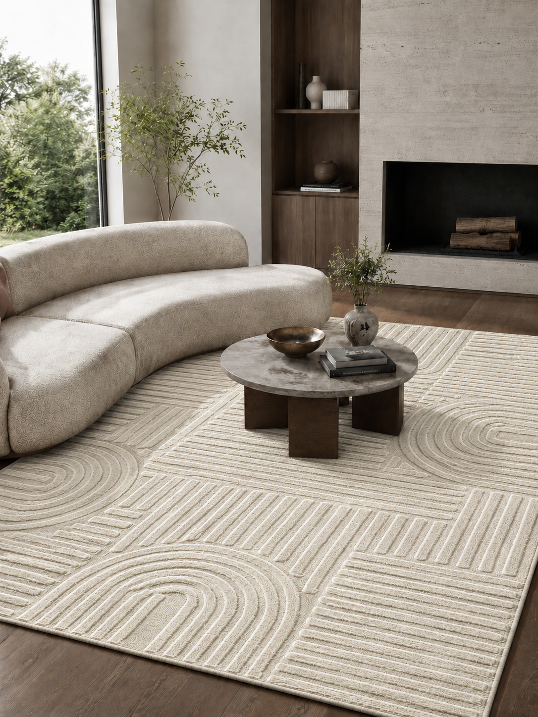 Tapis Japandi - ART 1121 CRÈME
