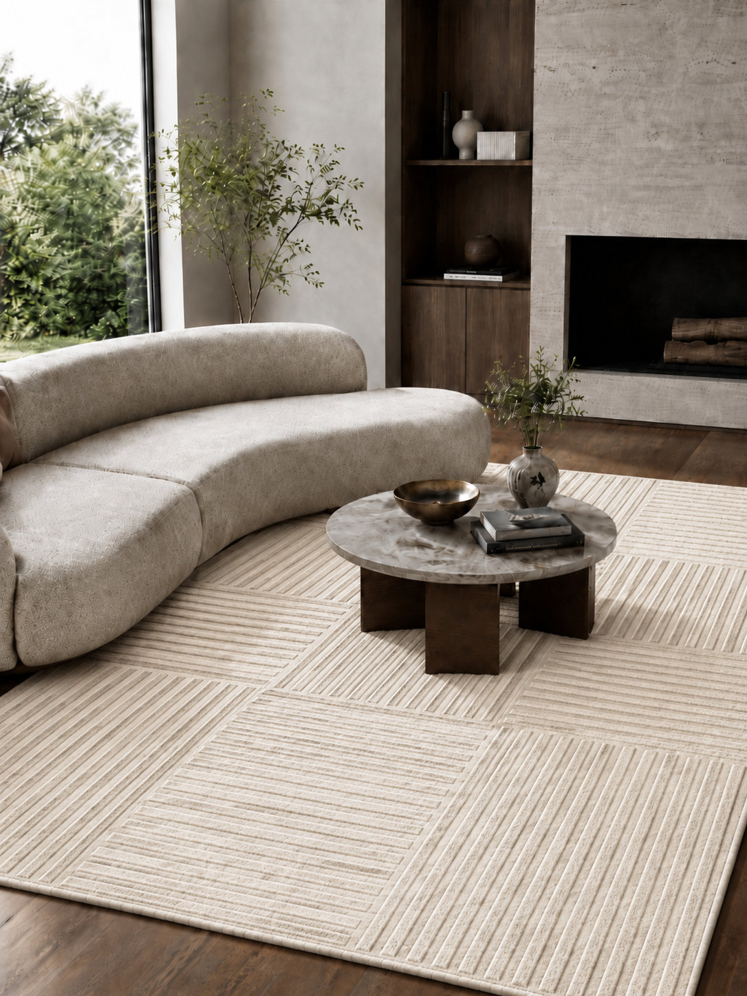 Tapis Japandi - ART 1123 CRÈME