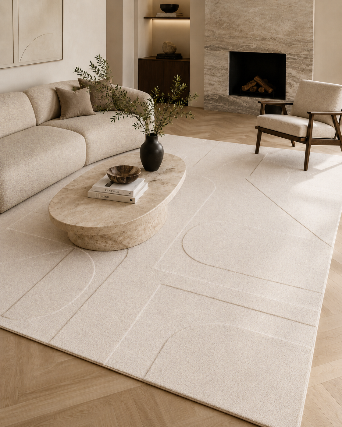 Tapis Japandi - POMPEI 1614 CRÈME