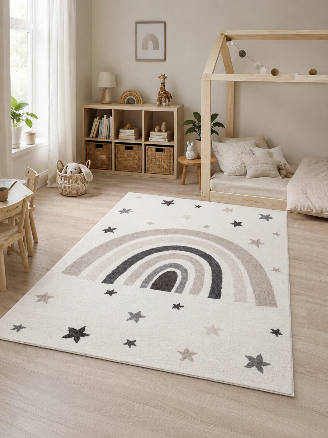 Tapis pour enfant - Arc-en-ciel blanc