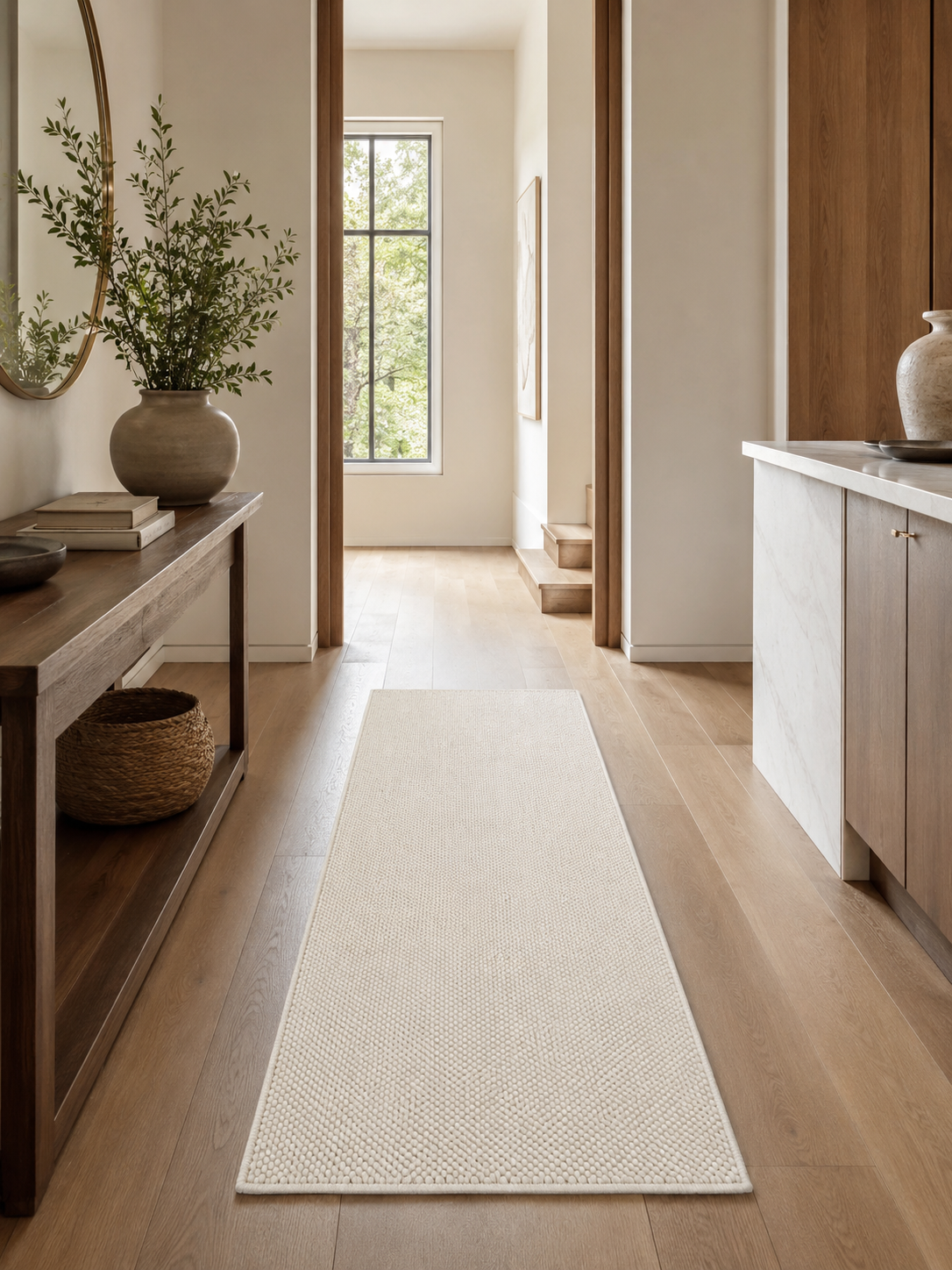 Tapis de couloir Japandi - HELIX 2200 CREAM