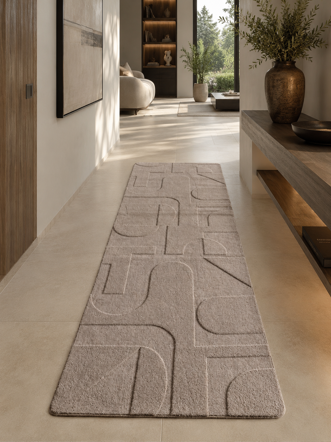 Tapis de couloir Japandi - POMPEI 1614 BEIGE