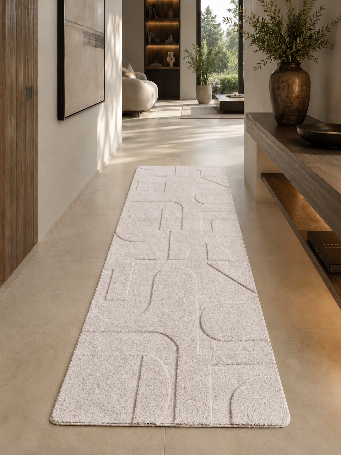 Tapis de couloir Japandi - POMPEI 1614 CREAM