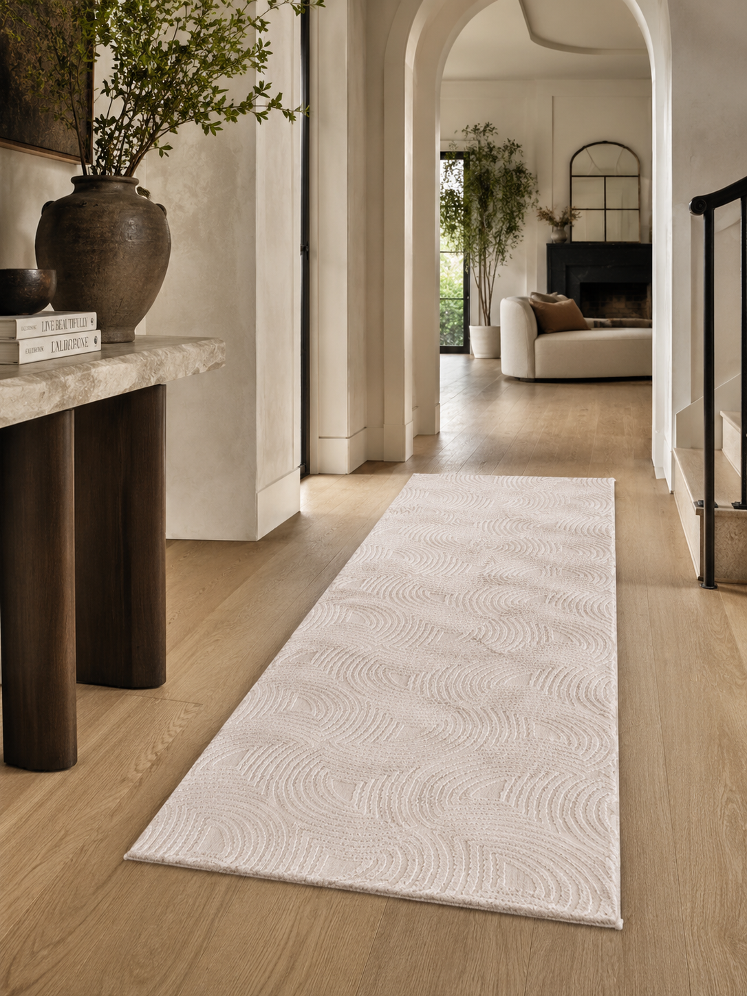 Tapis de couloir Japandi - SAHARA 1113 BEIGE