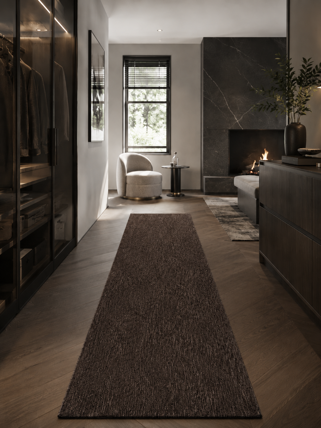 Tapis de couloir moderne - NIZZA 1800 BROWN