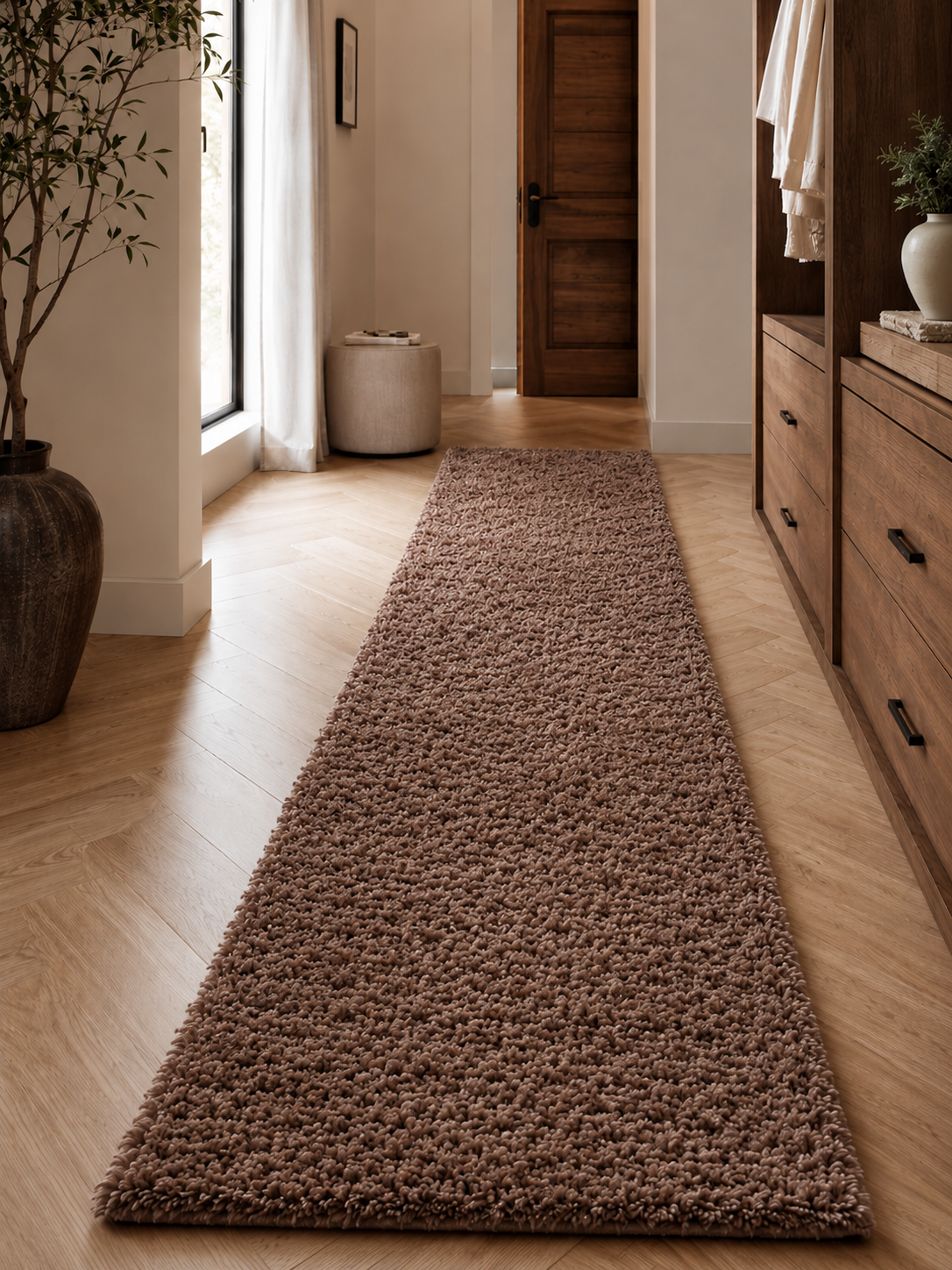 Tapis de couloir Shaggy à poils longs - LIFE 1500 MOCCA