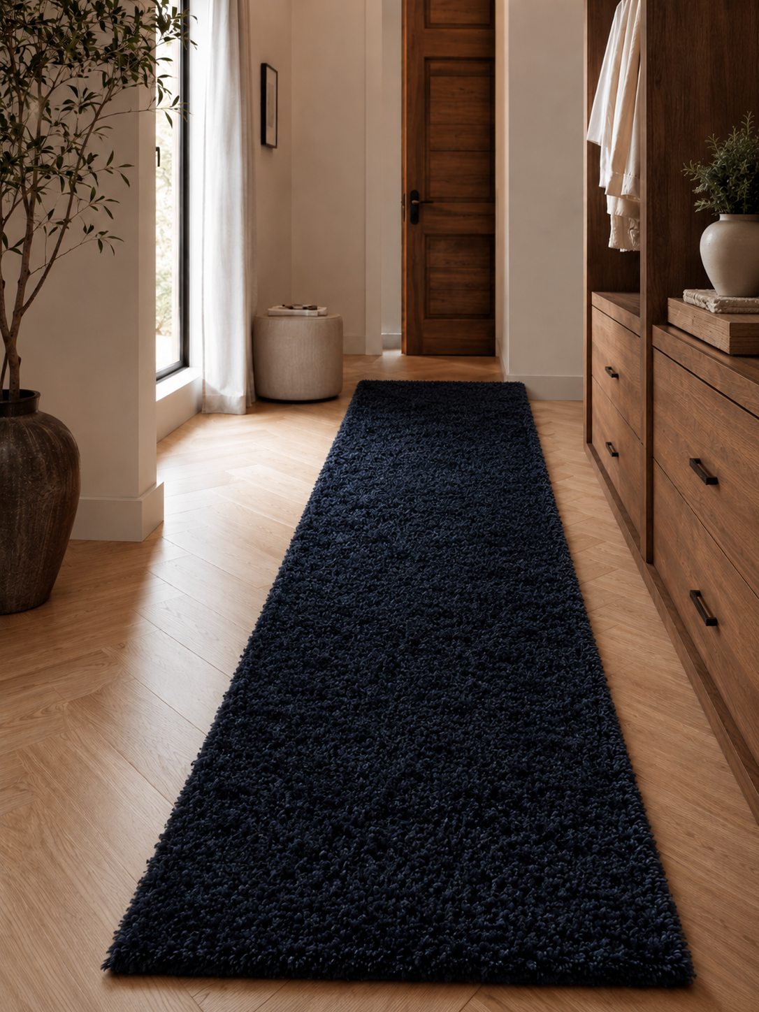 Tapis de couloir Shaggy à poils longs - LIFE 1500 NAVY