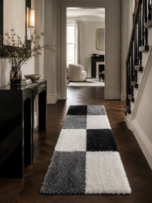 Tapis de couloir Shaggy à poils longs - LIFE 1501 NOIR