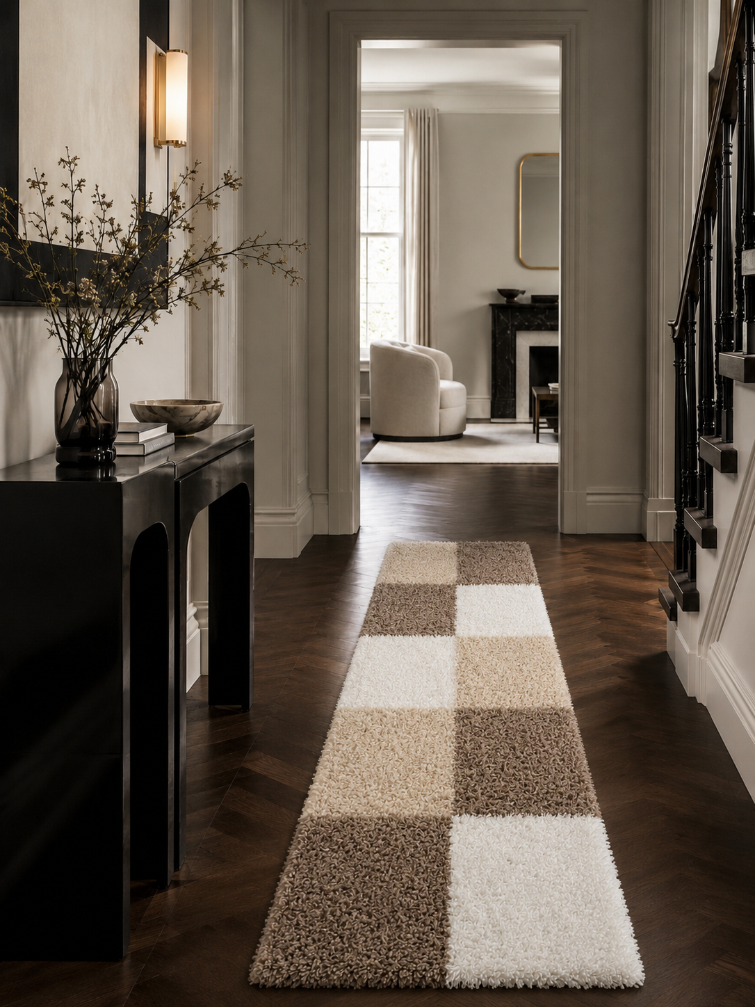 Tapis de couloir Shaggy à poils longs - LIFE 1501 MOCCA