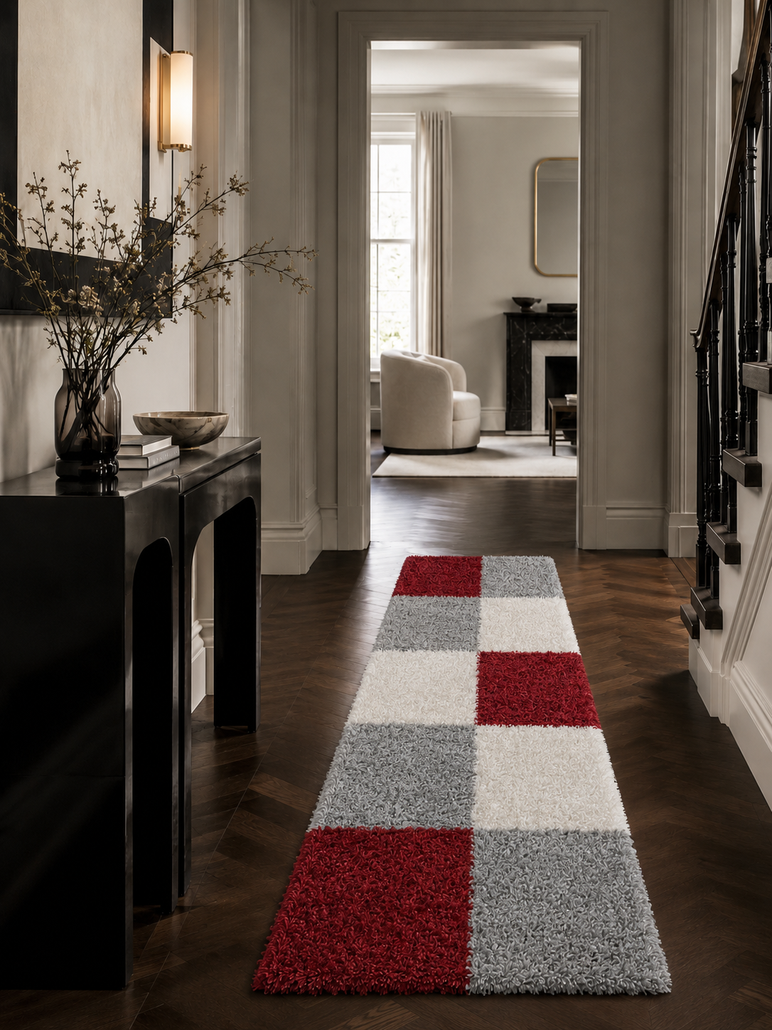 Tapis de couloir Shaggy à poils longs - LIFE 1501 ROUGE
