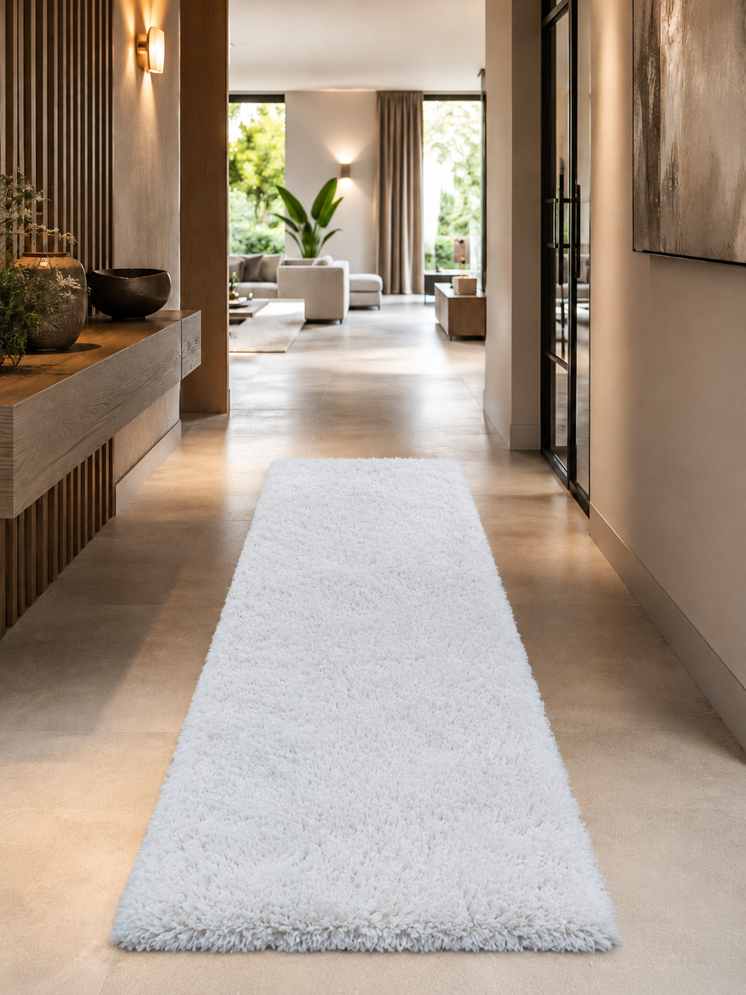 Tapis Shaggy à poil long - SYDNEY 3000 WHITE