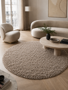 Tapis rond à poils longs - FLUFFY 3500 BEIGE