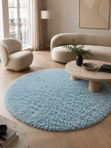 Tapis rond à poils longs - FLUFFY 3500 BLUE