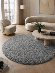 Tapis rond à poils longs - FLUFFY 3500 GRIS CLAIR
