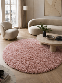Tapis rond à poils longs - FLUFFY 3500 ROSE