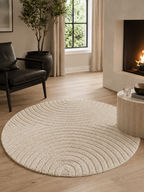 Tapis rond Japandi - ART 1122 CRÈME