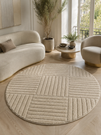 Rond Japandi Vloerkleed - ART 1123 BEIGE