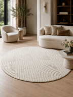 Rond Japandi Vloerkleed - HELIX 2201 CREAM