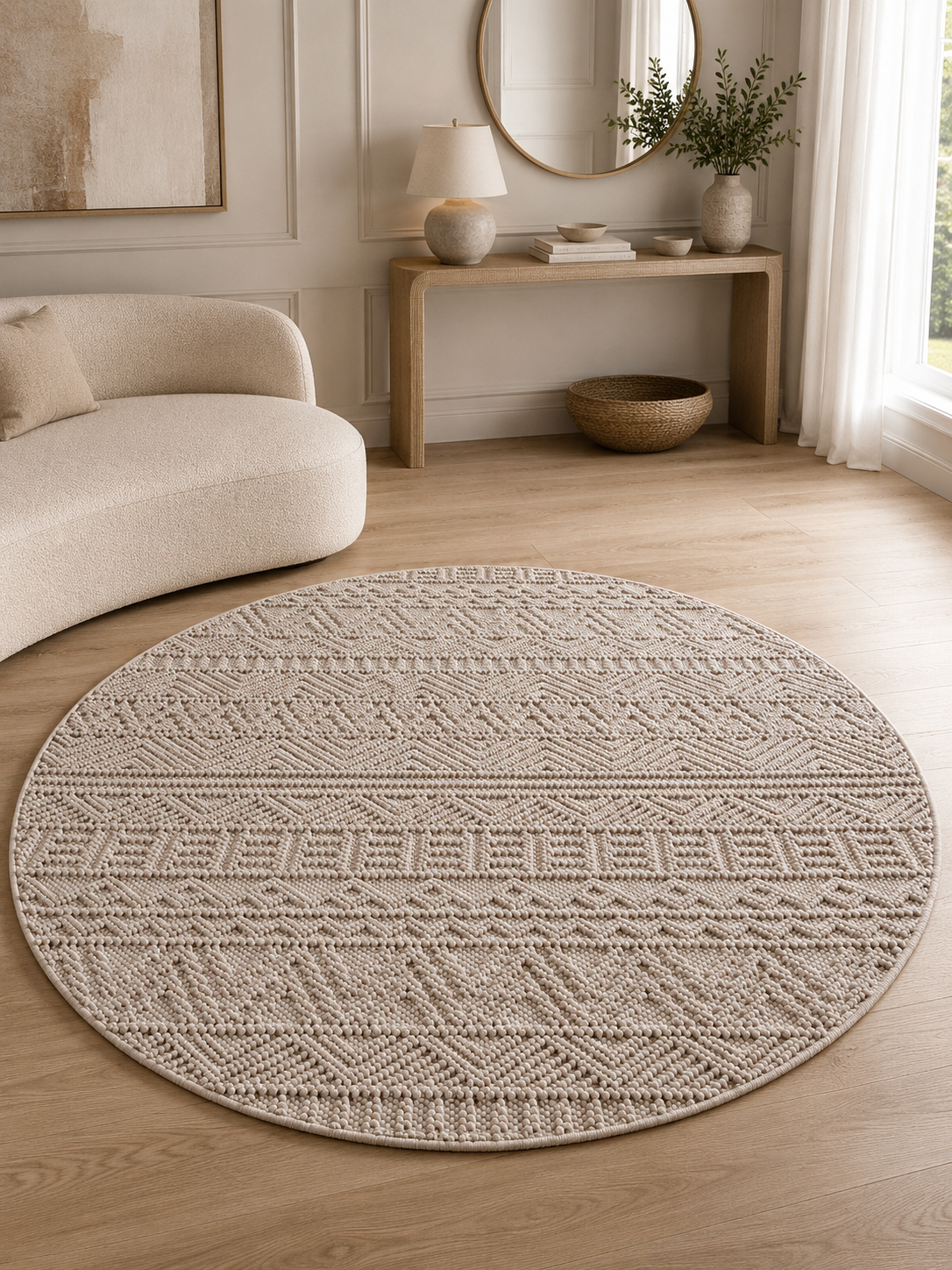 Tapis rond Japandi - HELIX 2202 BEIGE