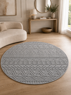 Tapis rond Japandi - HELIX 2202 SILVER