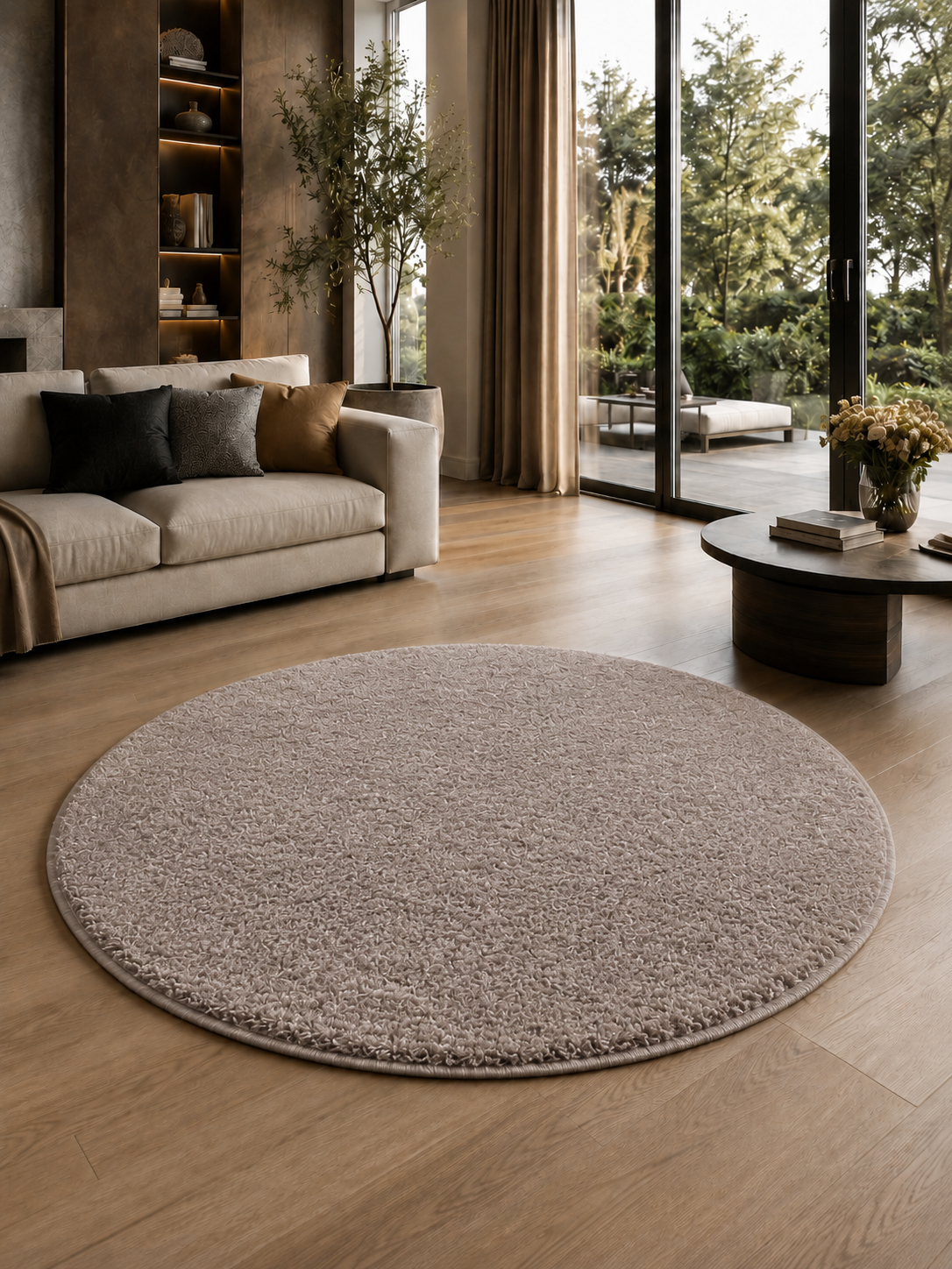 Tapis rond moderne - ATA 7000 BEIGE