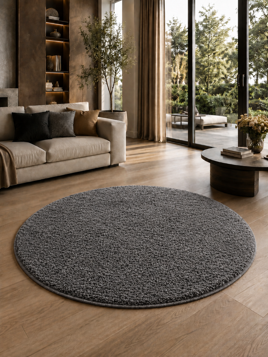 Tapis rond moderne - ATA 7000 GRIS