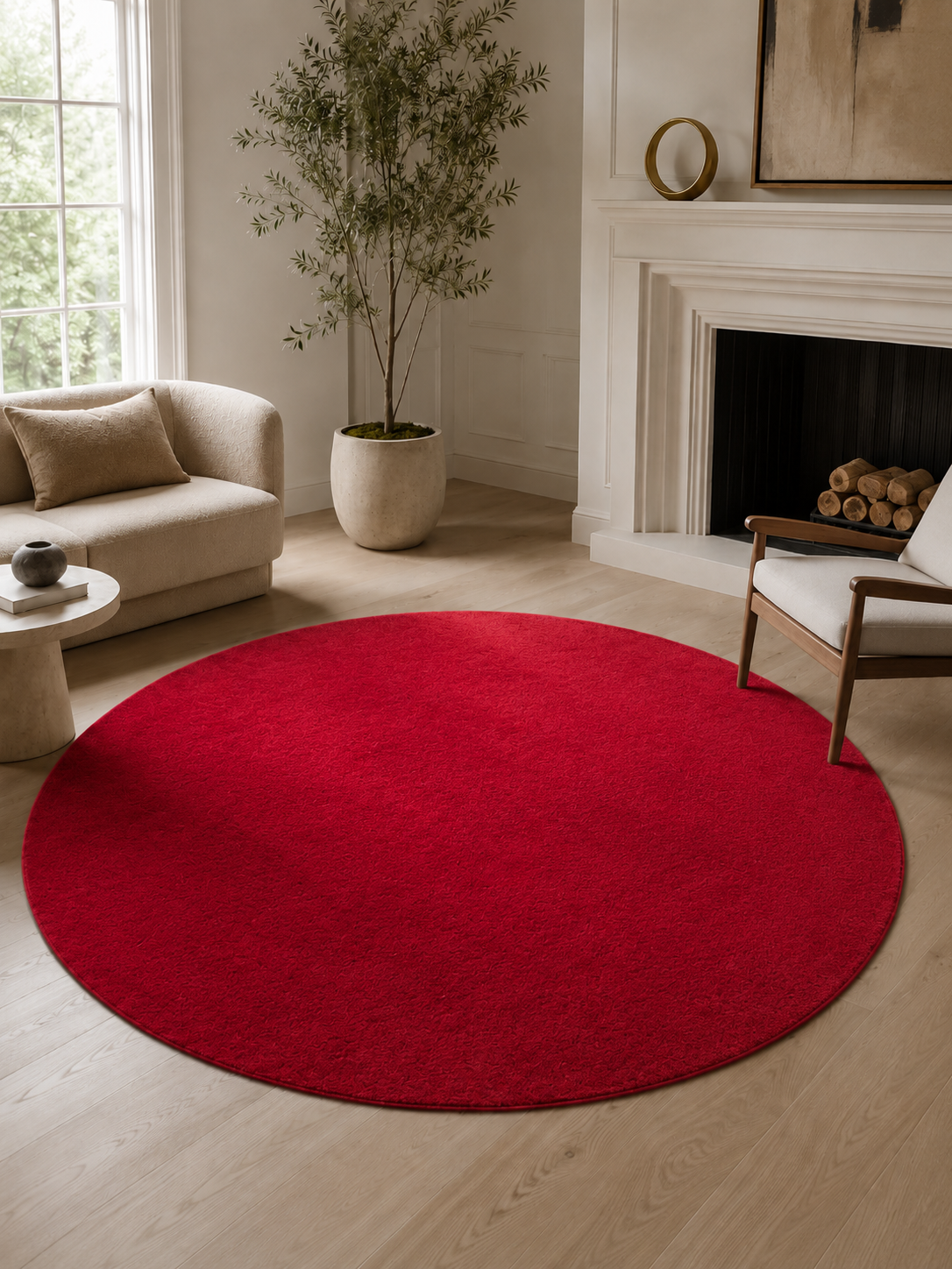 Tapis moderne rond - JOY 1400 ROUGE