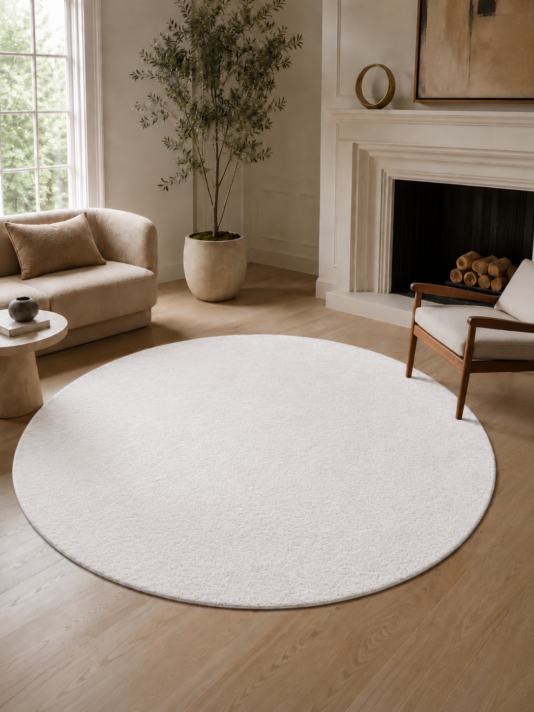 Tapis rond moderne - JOY 1400 WHITE