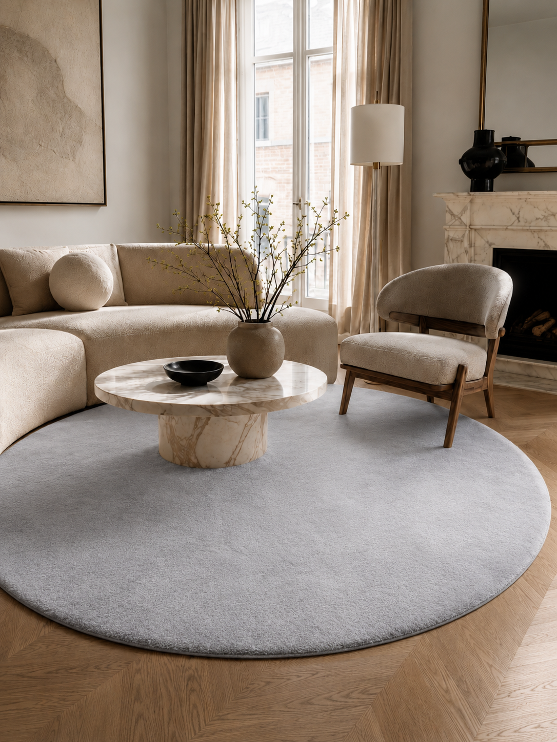 POUFFY rond GRIS 5100